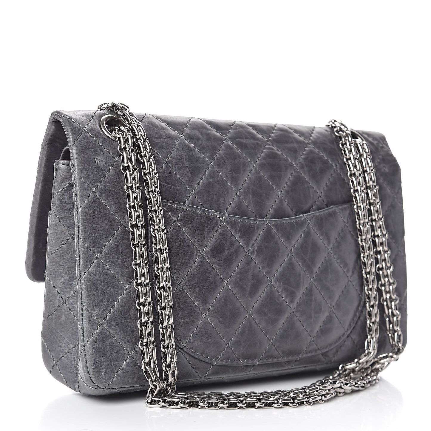 Aged Calfskin Quilted 50th Anniversary 2.55 Reissue 225 Flap Gris
