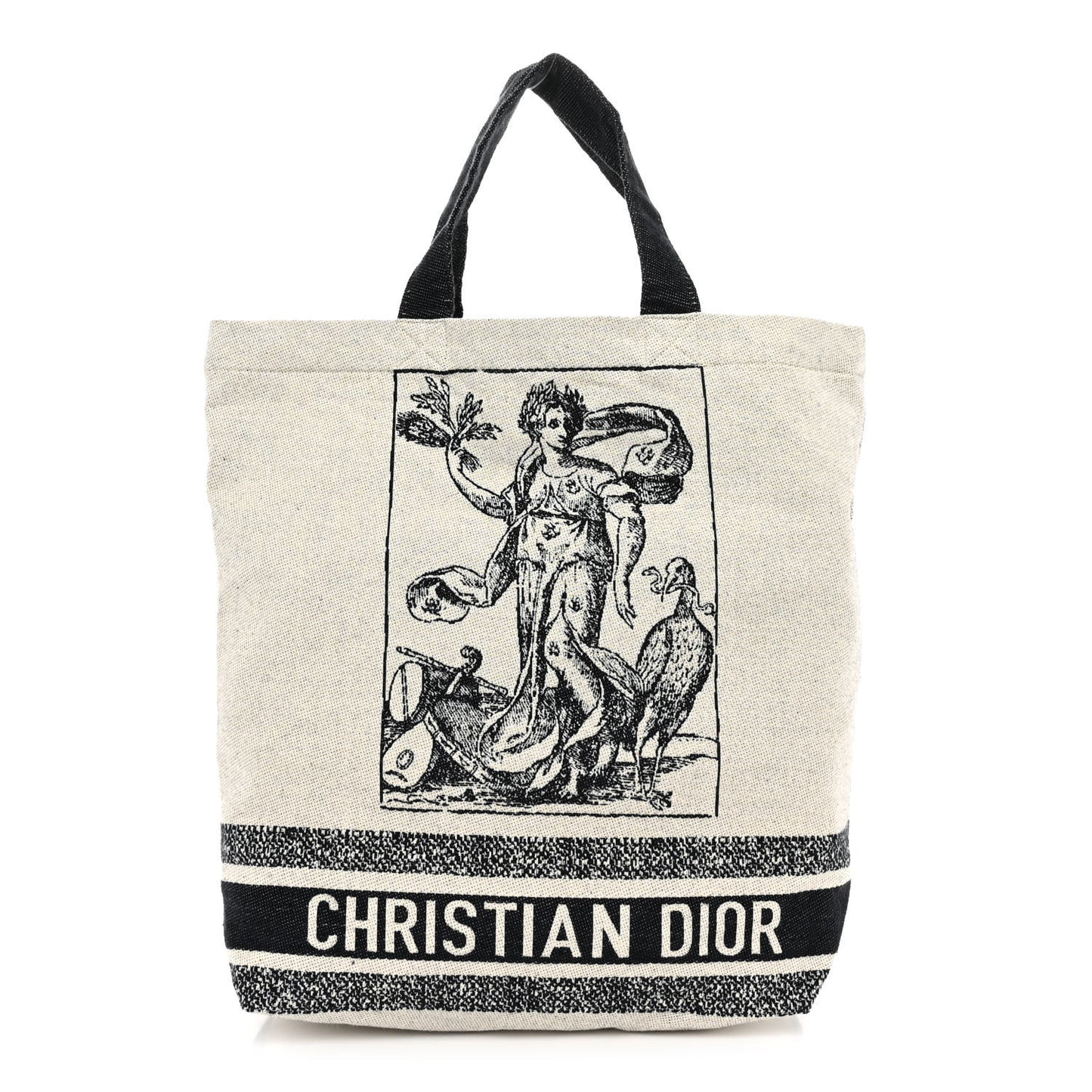 Canvas Print Cruise Tote Ivory Black