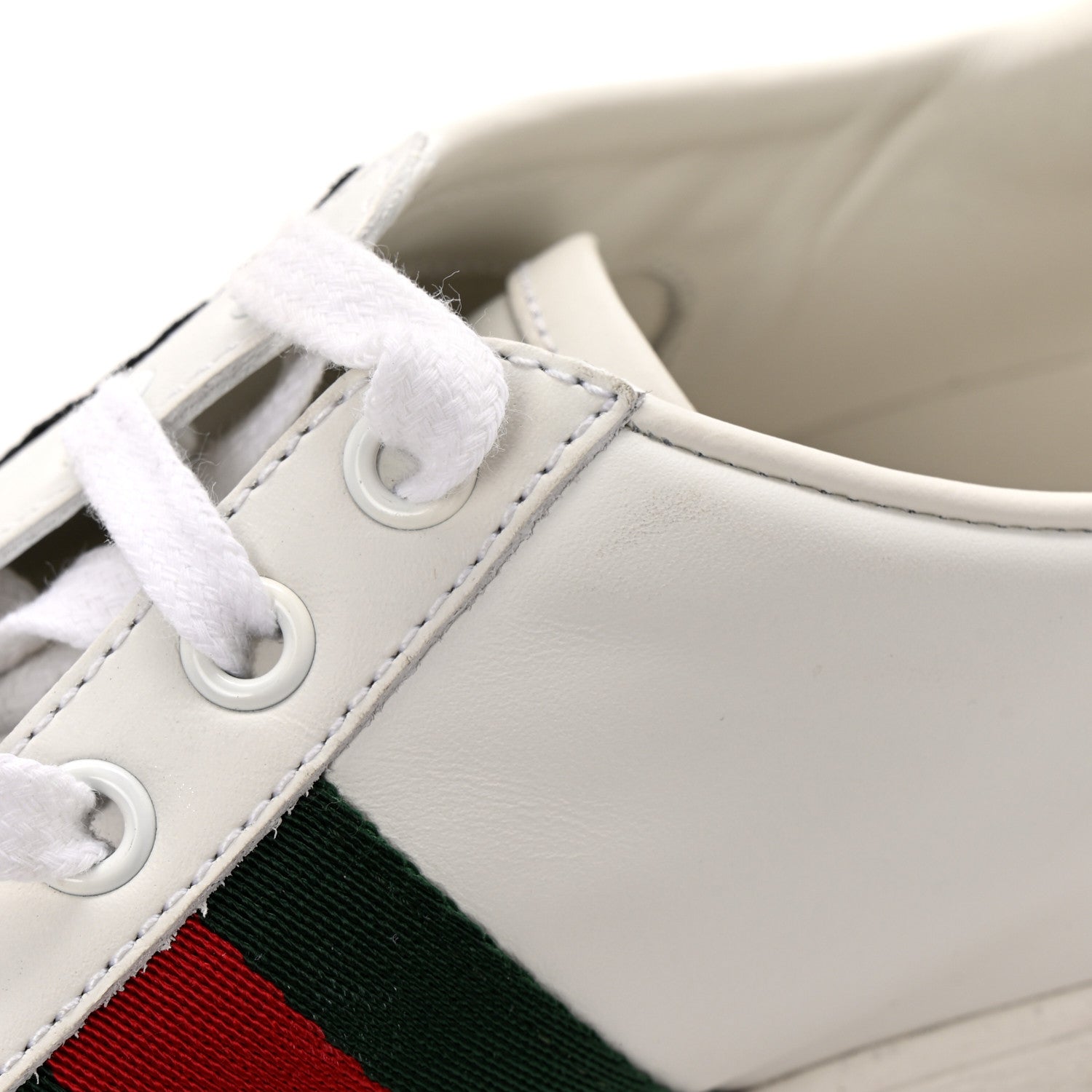Gucci Calfskin Web Floral Embroidered Womens Ace Sneakers 37 White 10 of 11