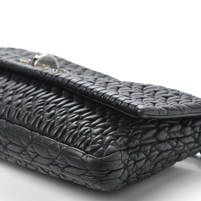 Miu Miu Nappa Matelasse Crystal Flap Clutch Black 6 of 8