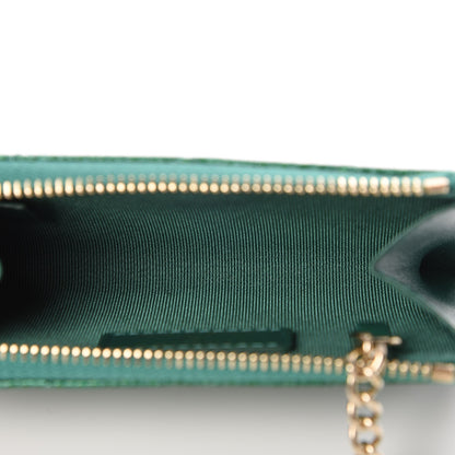Chanel Metallic Caviar Quilted Key Holder Case Green 5 of 8