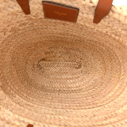 Celine Raffia Calfskin Triomphe Medium Panier Tan 5 of 12