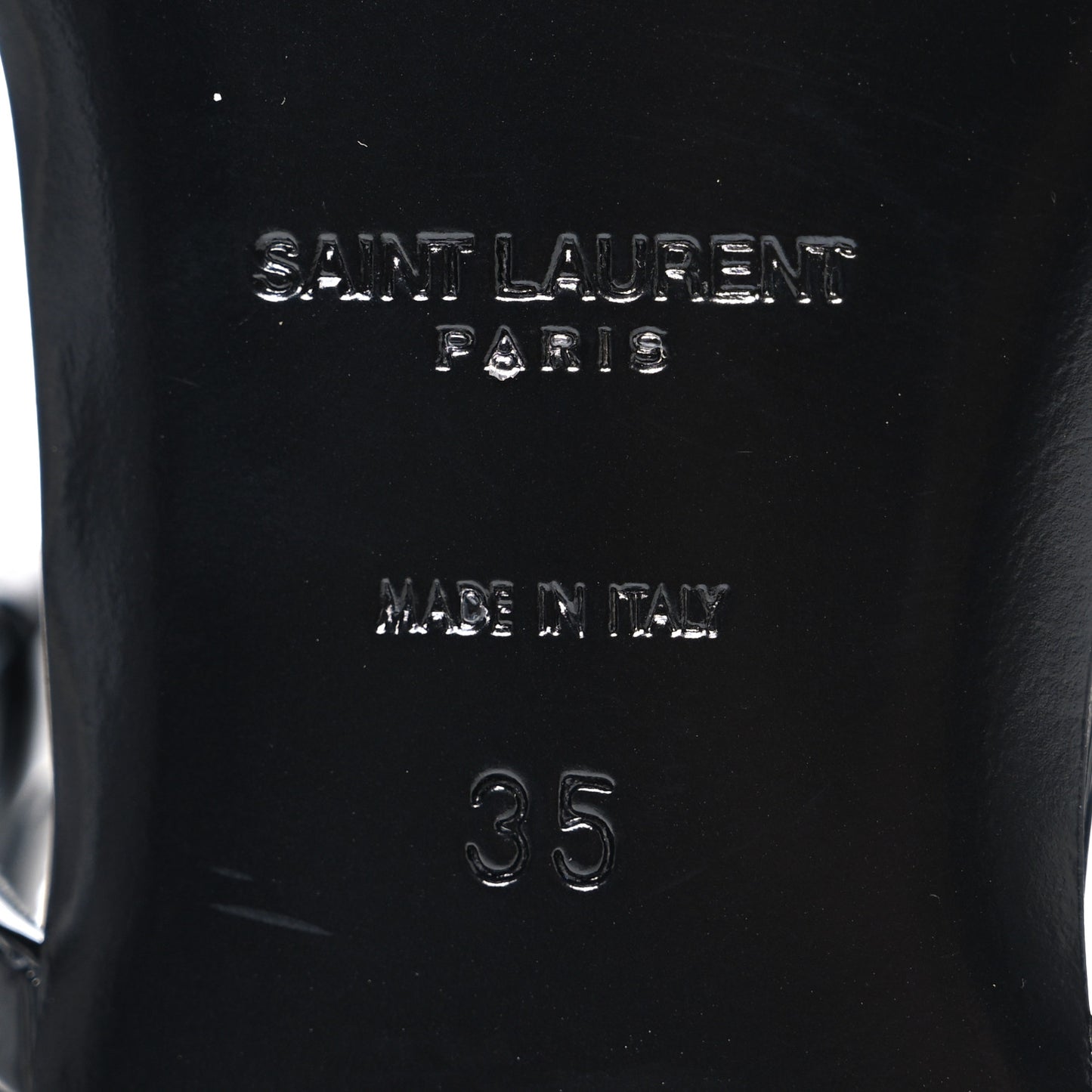 Patent Calfskin Cassandra Monogram Sandals 35 Black