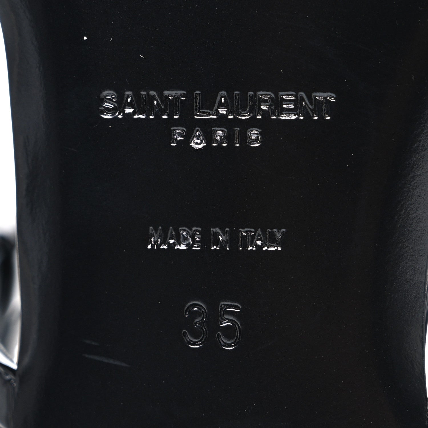 Saint Laurent Patent Calfskin Cassandra Monogram Sandals 35 Black 8 of 11