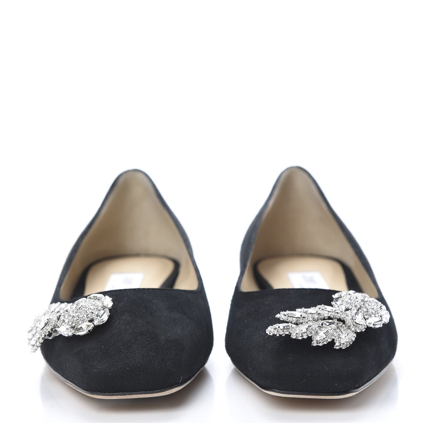 Suede Crystal Mirele Ballet Flat 37 Black