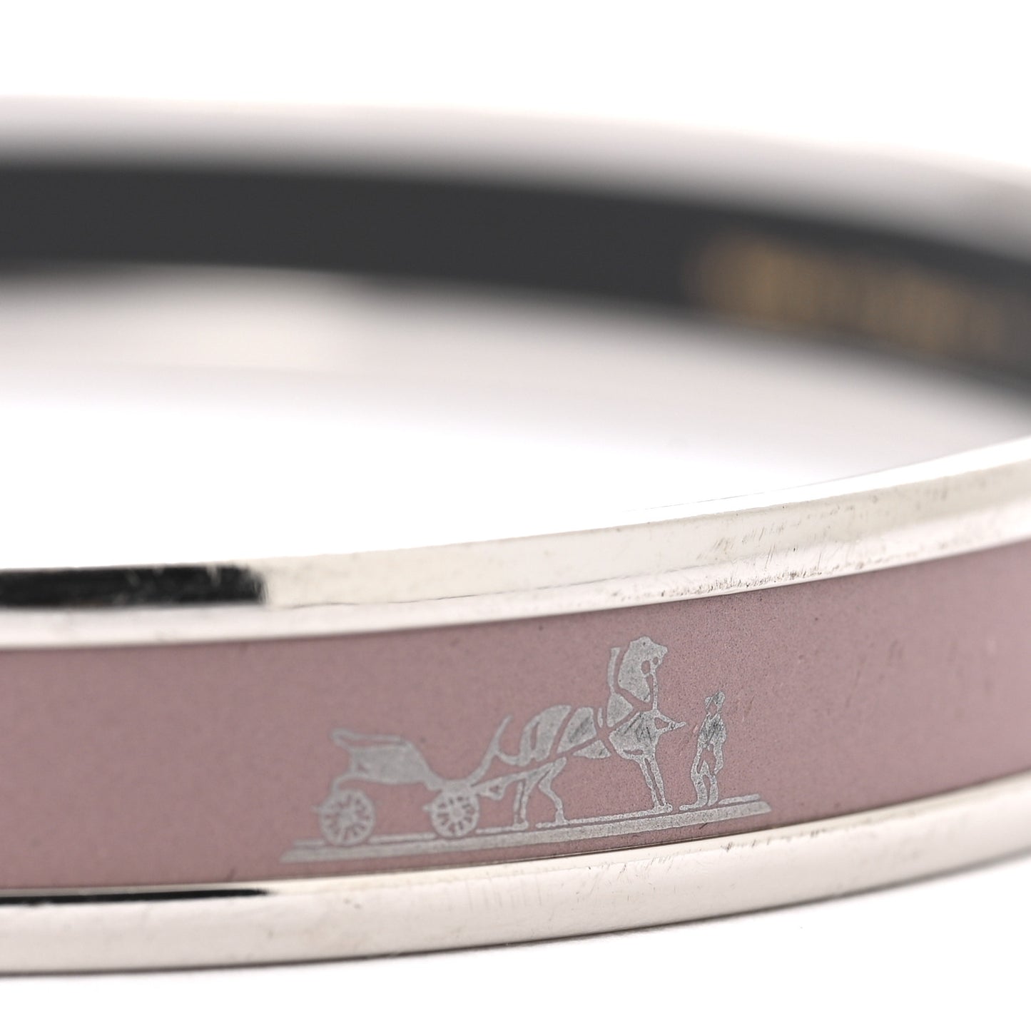 Enamel Printed Narrow Caleche Bracelet 65 Rose Dragee