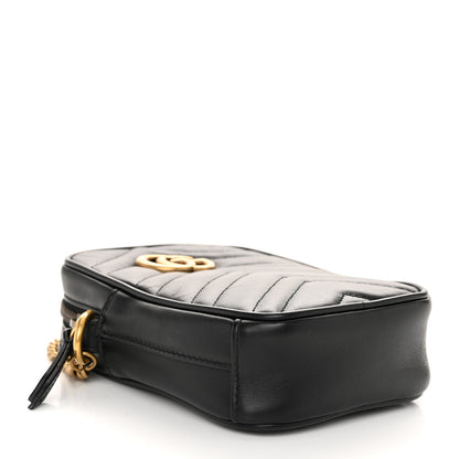 Gucci Calfskin Matelasse Mini GG Marmont Crossbody Bag Black 4 of 10