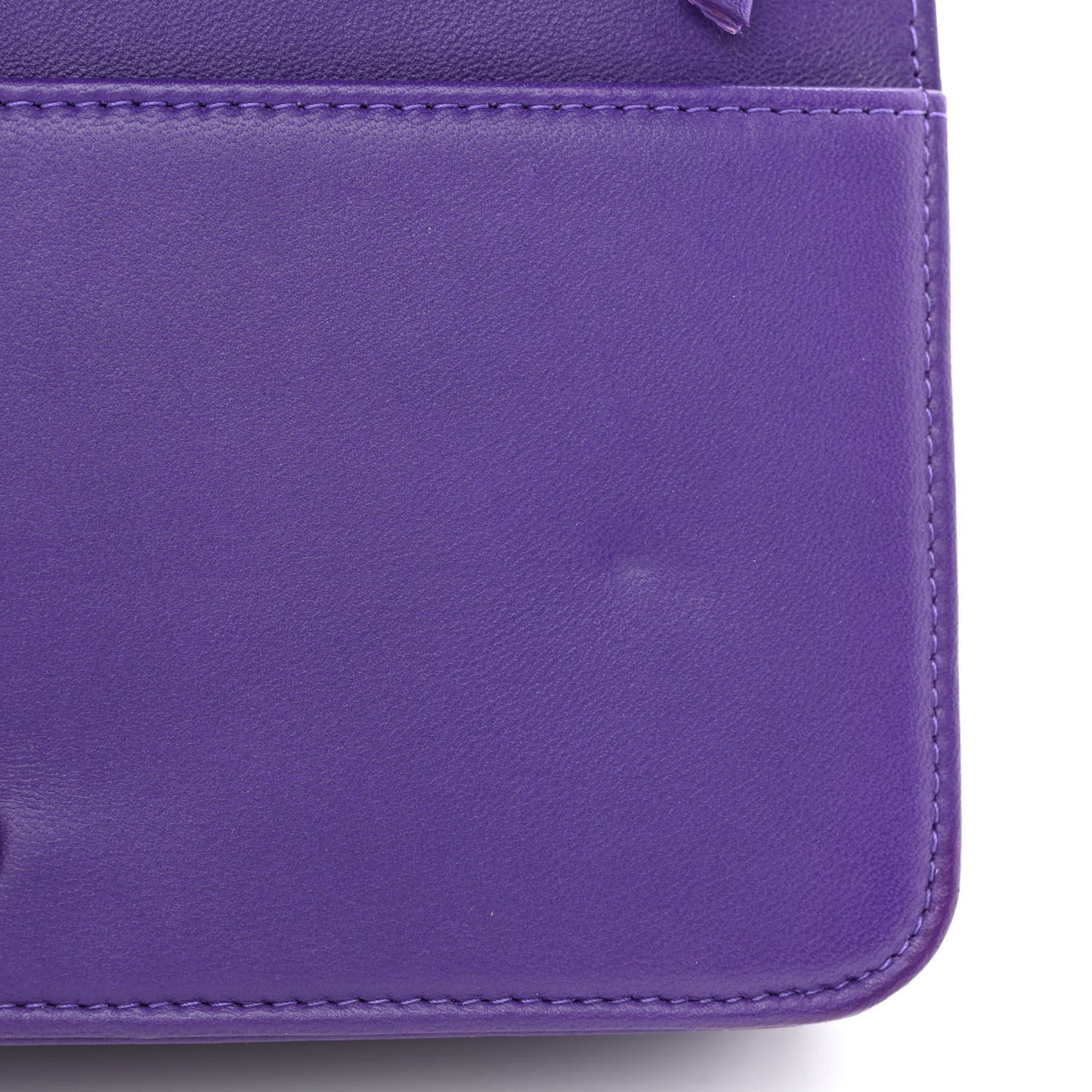 Lambskin Quilted Boy Wallet On Chain WOC Purple