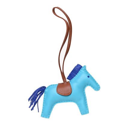 Hermes Milo Lambskin Grigri Rodeo Horse Bag Charm MM Bleu Azteque Bleu Electrique Fauve 1 of 4