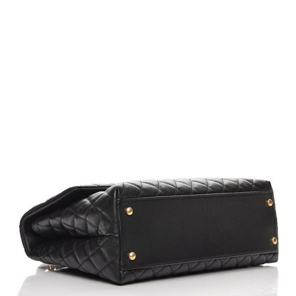 Chanel Caviar Lizard Quilted Medium Coco Handle Flap Black 5 of 9