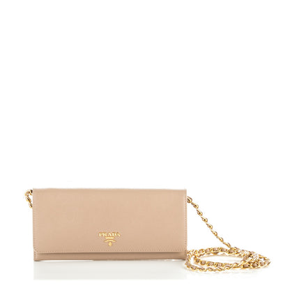 Prada Saffiano Metal Oro Chain Wallet Cammeo 1 of 8
