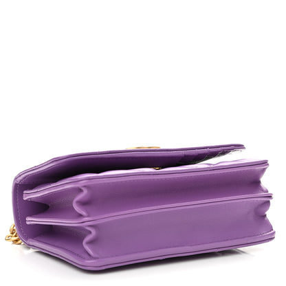 Chanel Lambskin Enamel Quilted Pending CC Clutch With Chain Purple 4 of 12