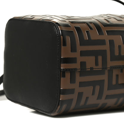Fendi Vitello Liberty F is Fendi Bi-Color FF 1974 Embossed Mini Mon Tresor Bucket Bag Maya Black 11 of 12
