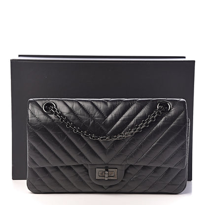 Chanel Aged Calfskin Chevron Quilted 2.55 Reissue 225 Flap So Black 11 of 11