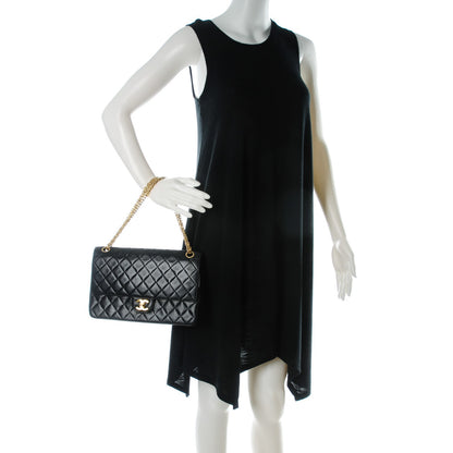 Chanel Lambskin Quilted Medium Double Flap Bijoux Chain Black 2 of 8