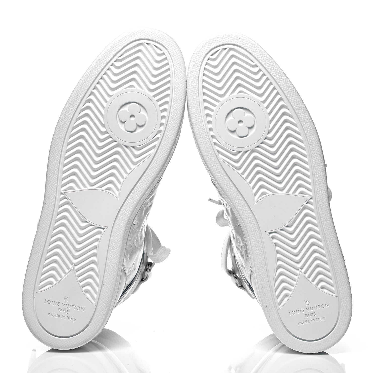 Louis Vuitton Metallic Calfskin Embossed Monogram Boombox Sneakers 39 White Silver 5 of 7
