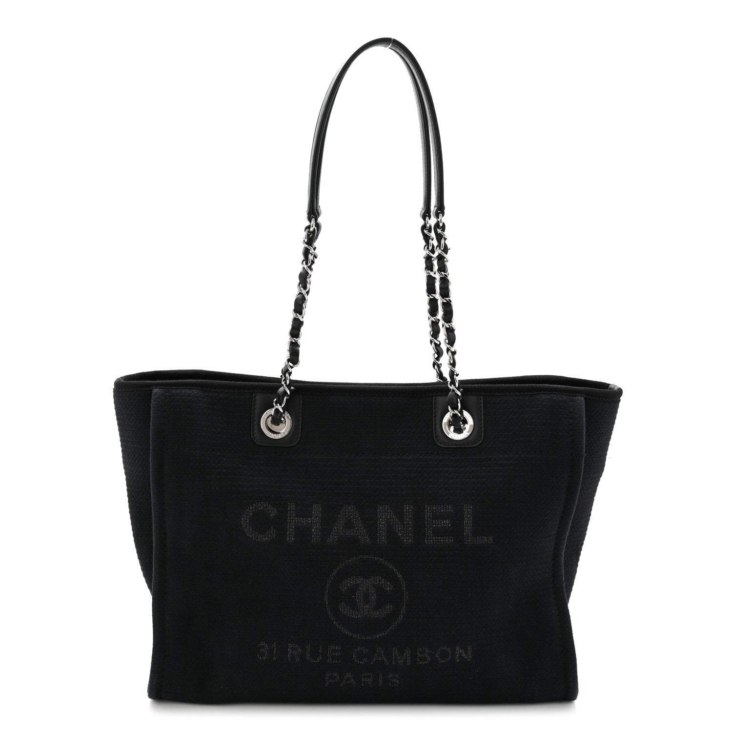 Chanel Mixed Fibers Small Deauville Tote Black 1 of 11