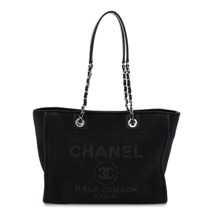 Chanel Mixed Fibers Small Deauville Tote Black 1 of 11