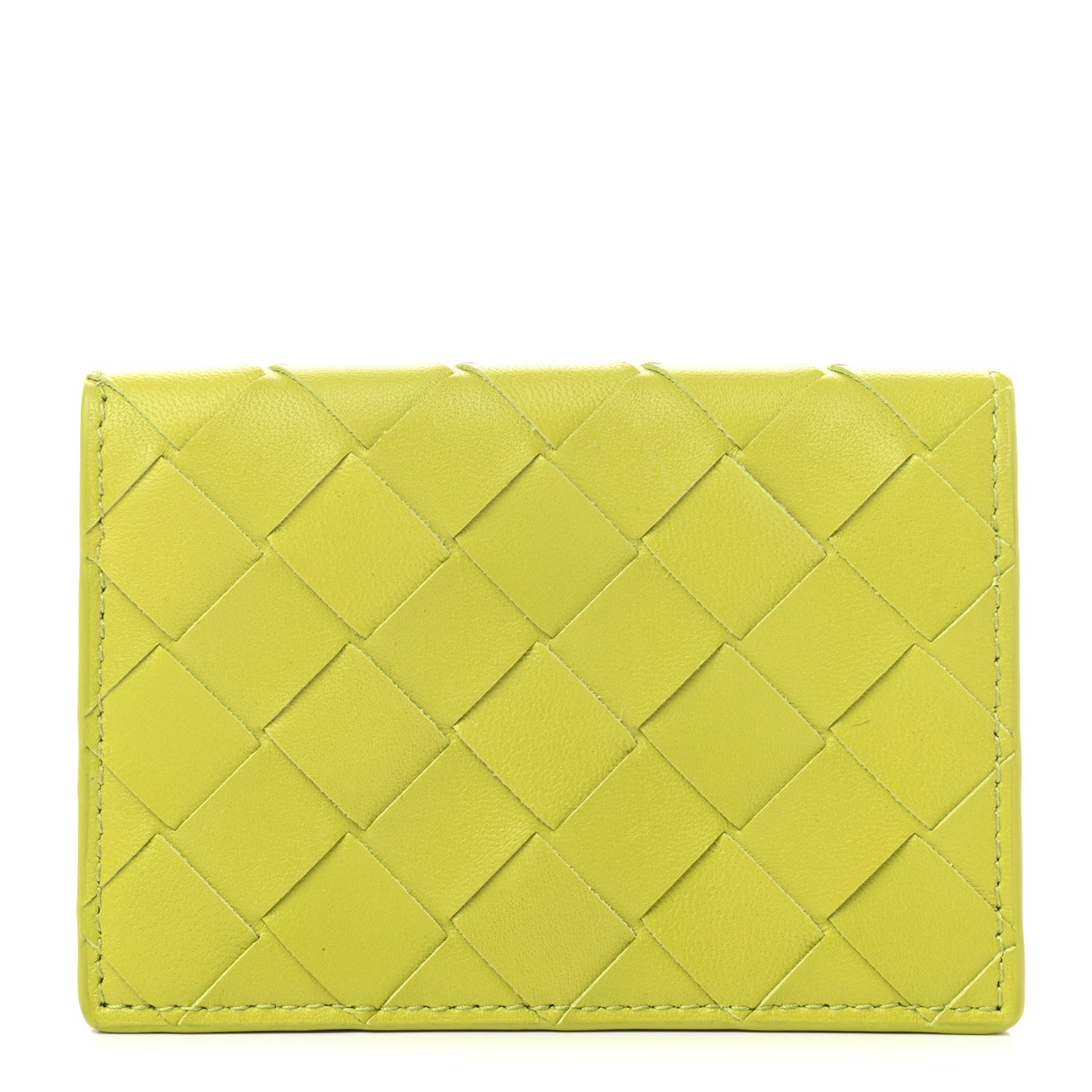 Nappa Intrecciato Card Holder Kiwi