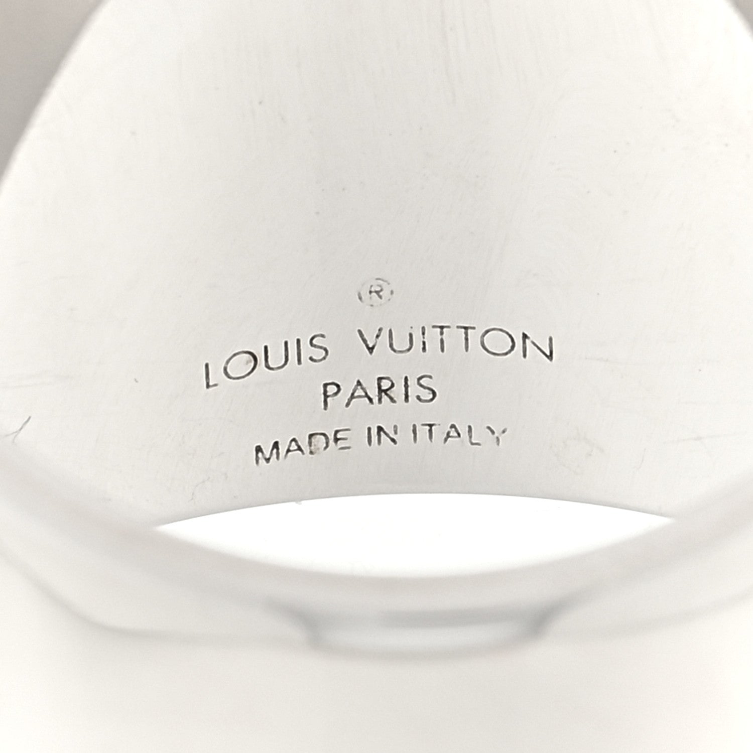 Louis Vuitton Metal LV Squared Strass Logo Double Ring 63/10.25 Silver 4 of 4