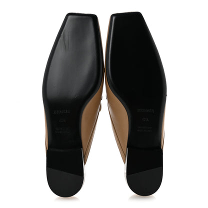 Hermes Goatskin Groupie Mules 40.5 Beige Argile 6 of 11