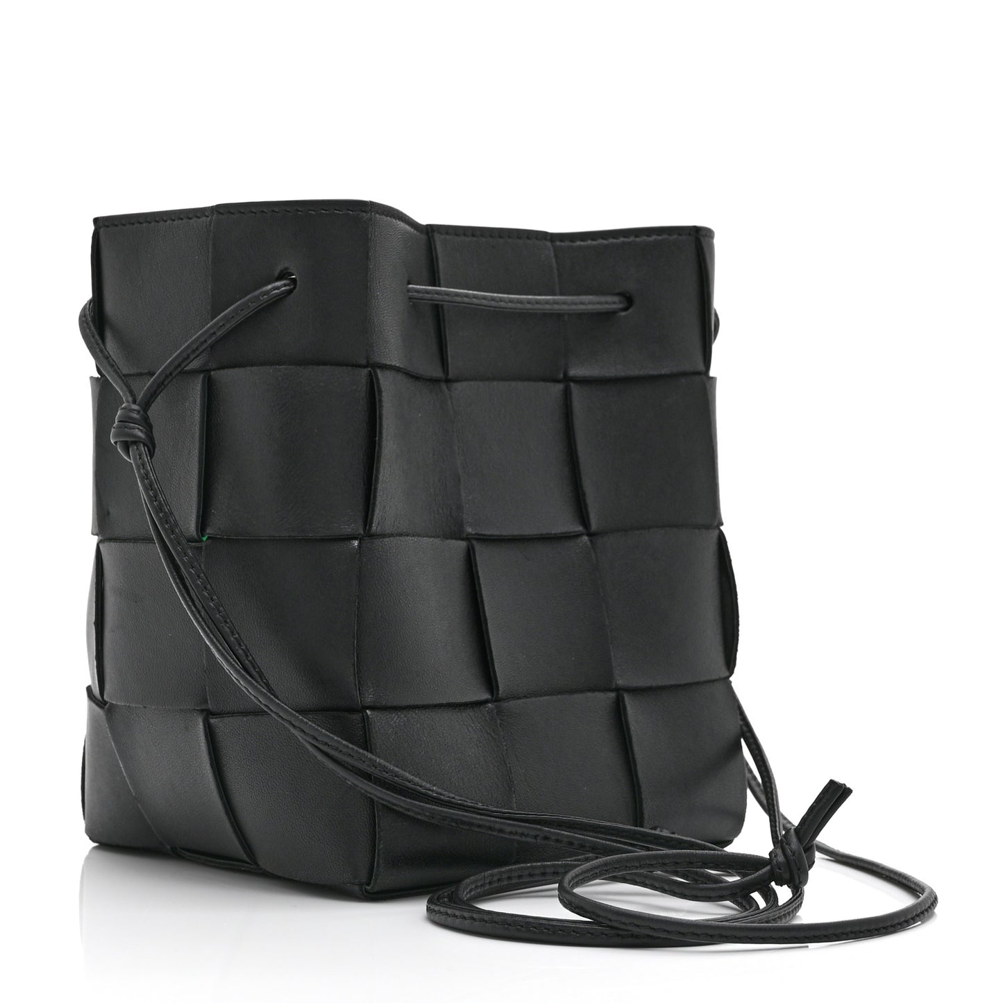 Nappa Maxi Intrecciato Cassette Bucket Bag Black