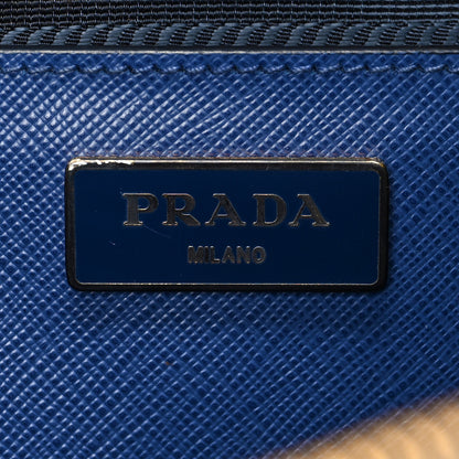 Prada Saffiano Lux Bi-Color Medium Galleria Double Zip Tote Bluette Baltico 5 of 7