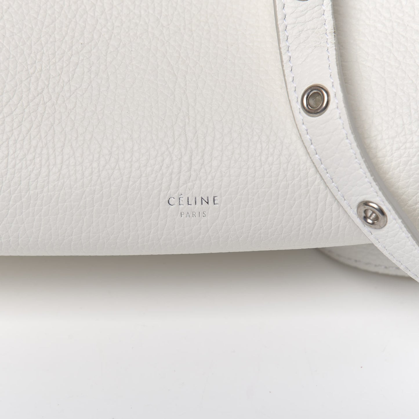 Supple Grained Calfskin Small Big Bag White