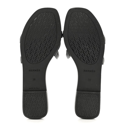 Hermes Rubber Aloha Sandals 38 Black 5 of 8