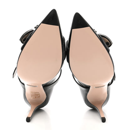 Gucci Calfskin Dionysus Perforated Mary Jane Pumps 37 Black 5 of 12