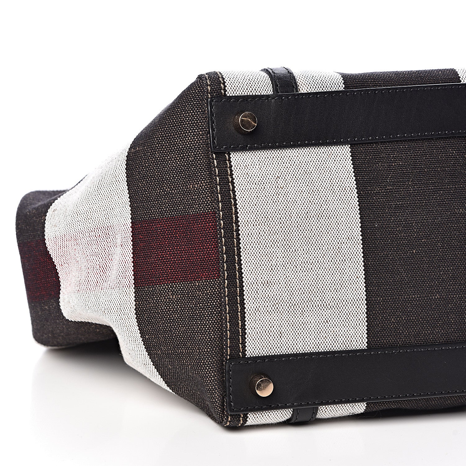 Burberry Canvas Mega Check Medium Padstow Tote Black 9 of 11
