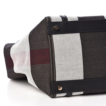 Burberry Canvas Mega Check Medium Padstow Tote Black 9 of 11