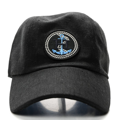 Hermes Linen Davis Ancre Cap 57 Black 3 of 8