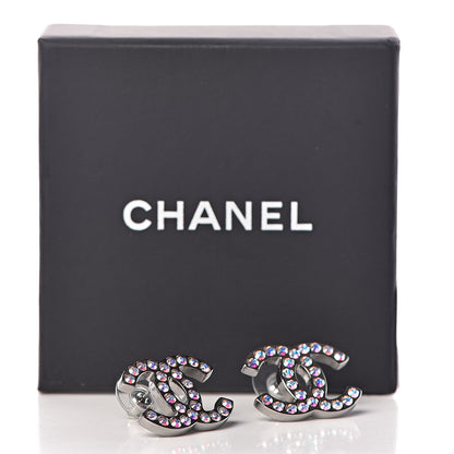 Chanel Iridescent Crystal CC Earrings Multicolor 5 of 5