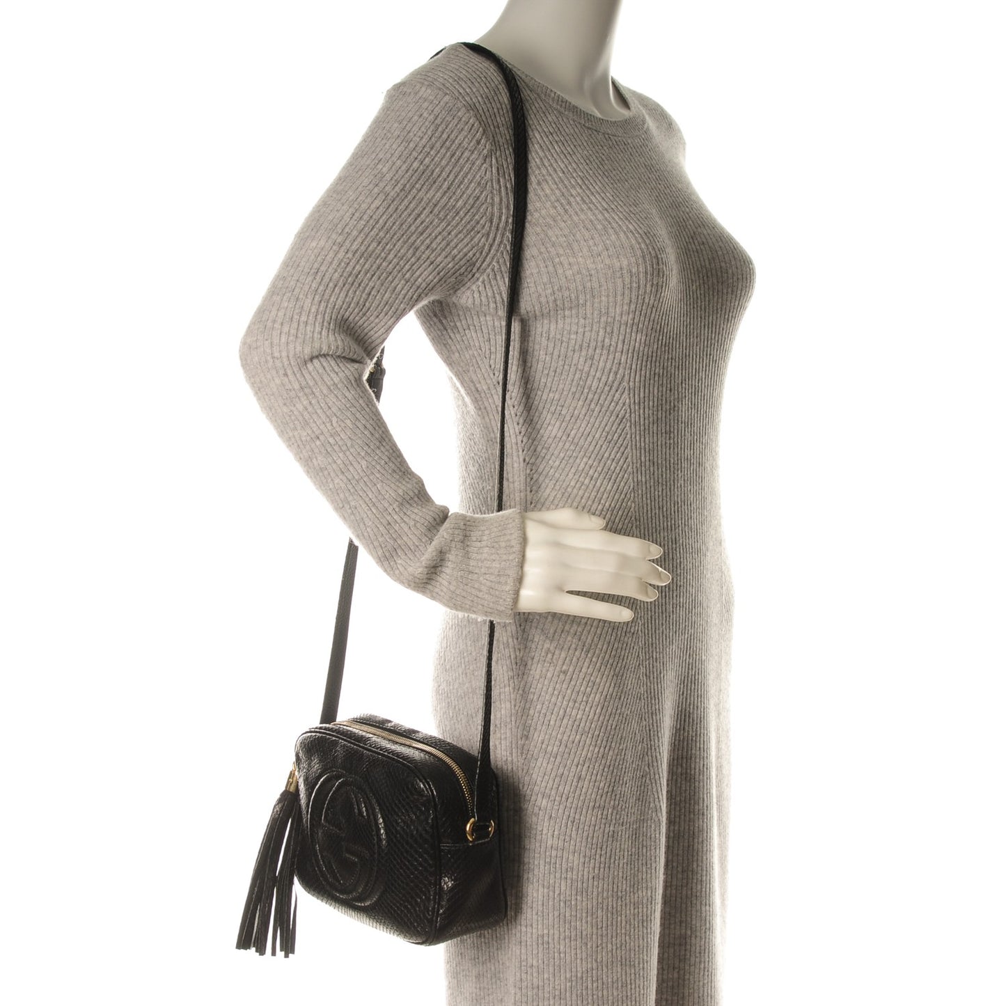 Python Small Soho Disco Bag Black