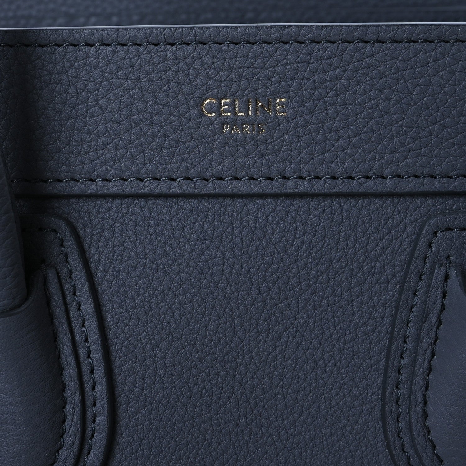 Celine Drummed Calfskin Nano Luggage Kohl 6 of 14
