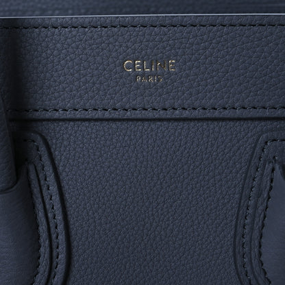 Celine Drummed Calfskin Nano Luggage Kohl 6 of 14