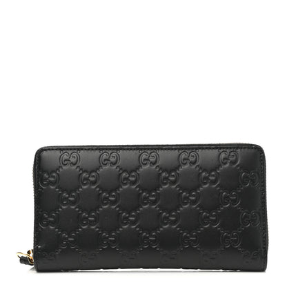 Gucci Guccissima Signature Zip Around Wallet Black 1 of 8