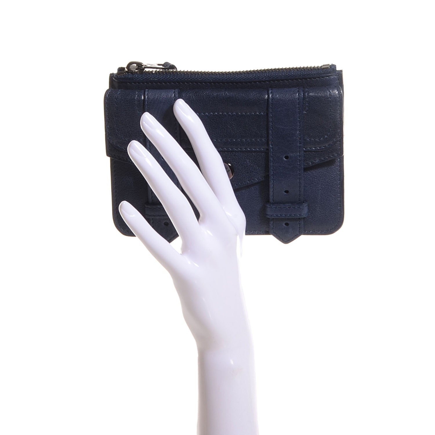 Proenza Schouler Lambskin Small Zip Case Midnight 2 of 8