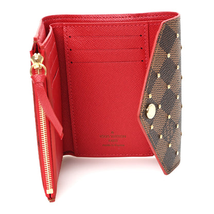 Louis Vuitton Damier Ebene Studded Victorine Wallet Cherry 5 of 6