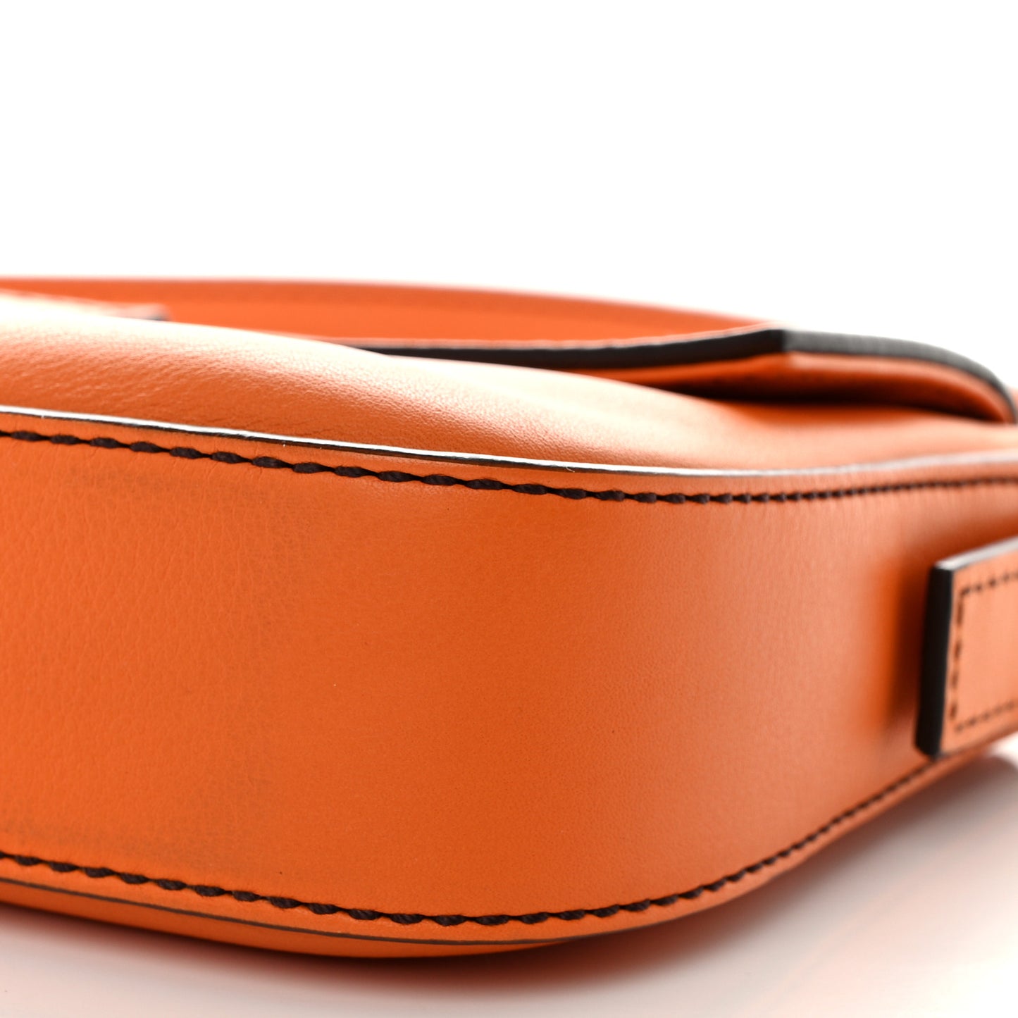 Vitello Flamingo Enamel Interchangeable Strap Baguette Orange Black Tobacco