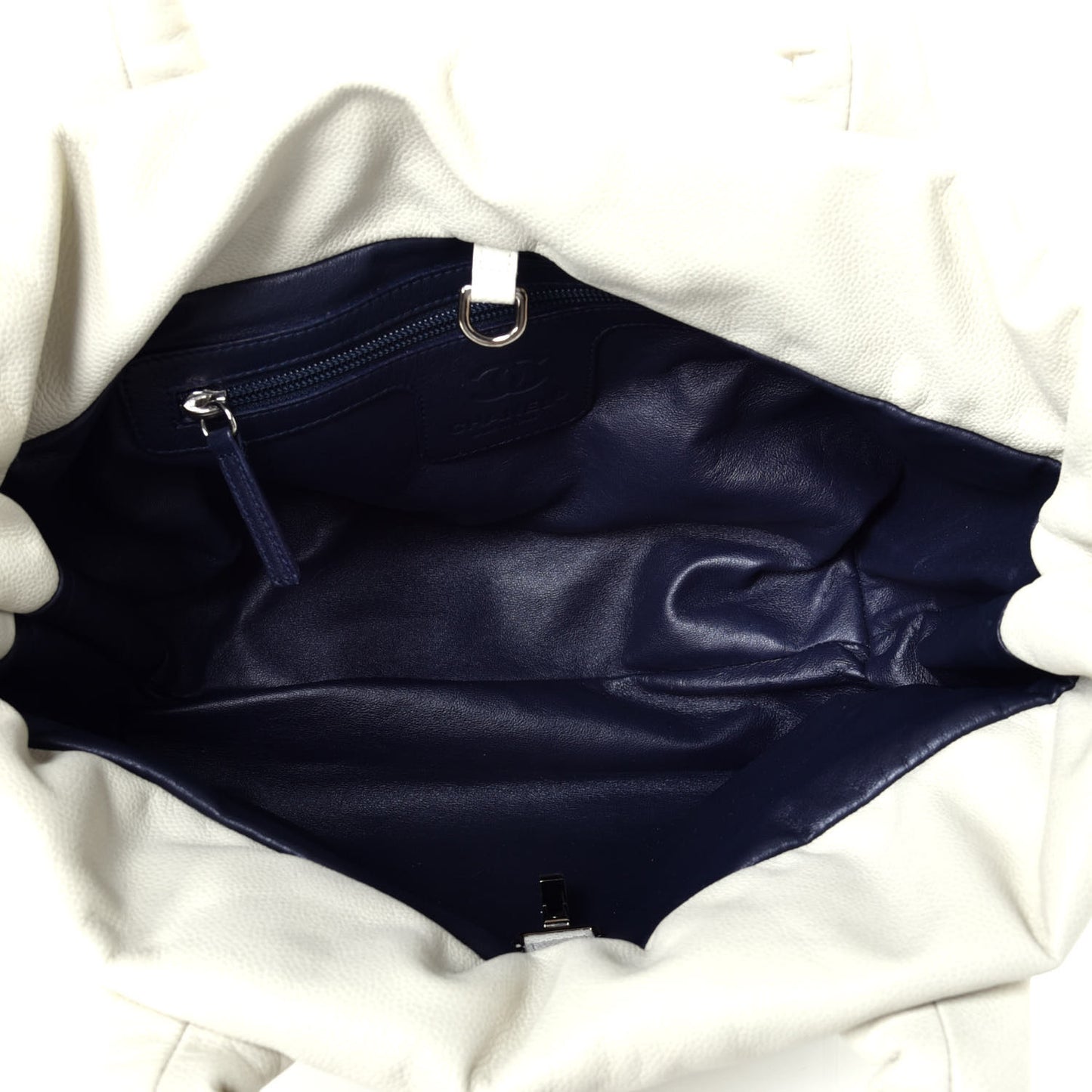 Caviar Quilted Small Coco Cocoon Tote Dark White