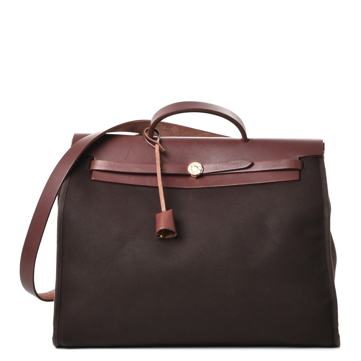 Hermes Toile Vache Calfskin Herbag 39 GM Havane 1 of 9