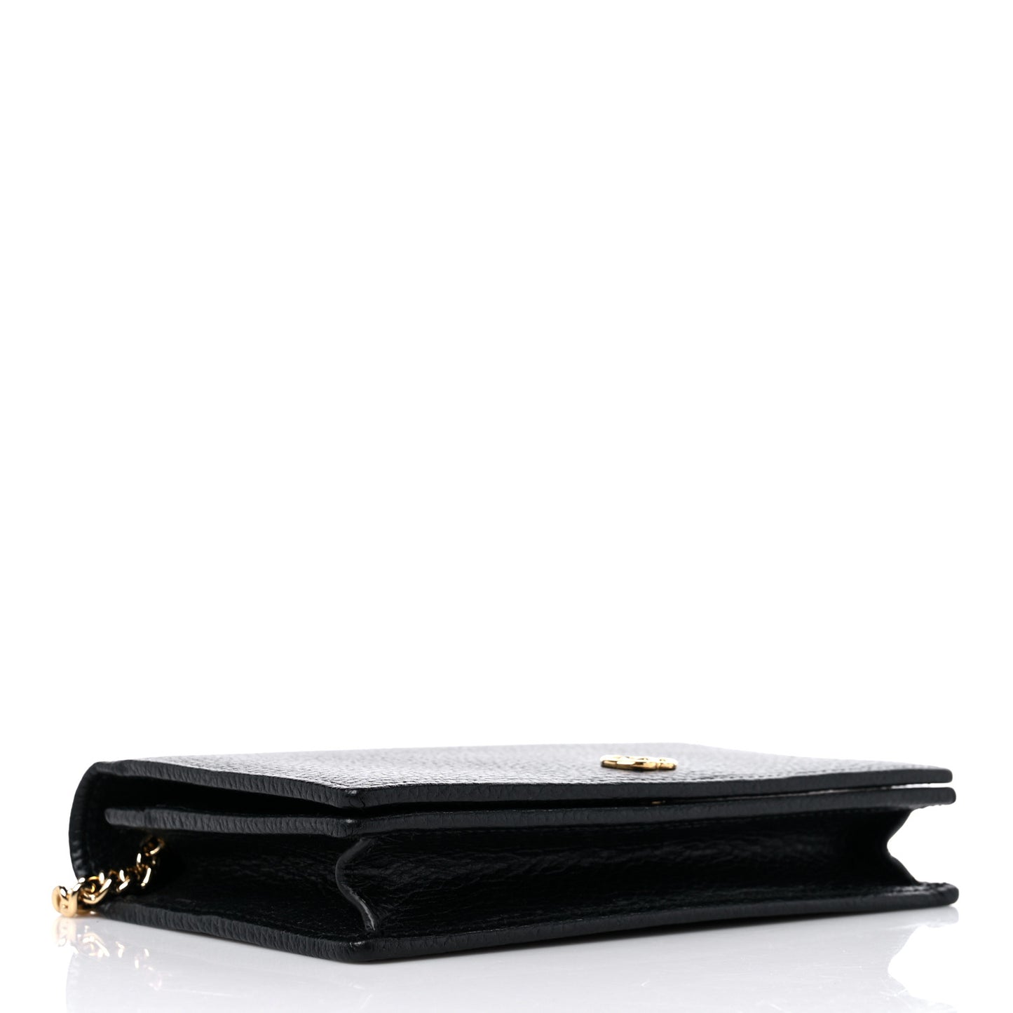 Calfskin Mini GG Marmont Chain Wallet Black
