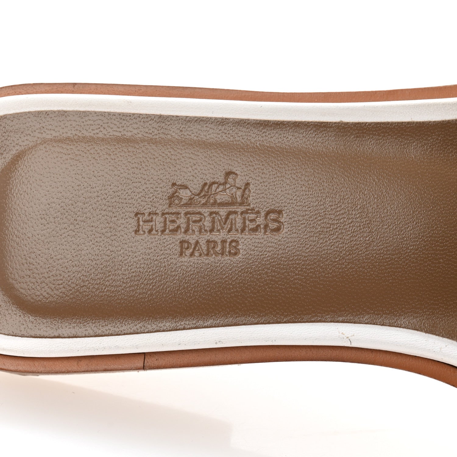 Hermes Box Calfskin Oran Sandals 35 White 8 of 11
