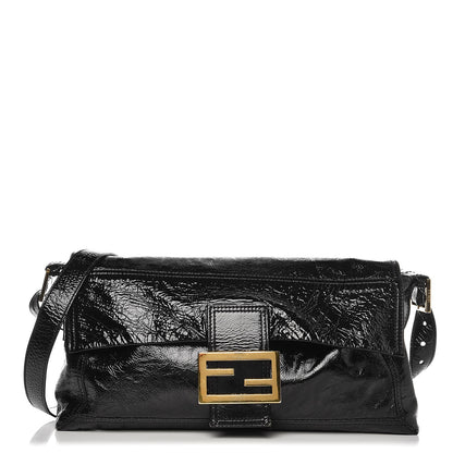 Fendi Vitello Naplak Large Convertible Baguette Black 1 of 9
