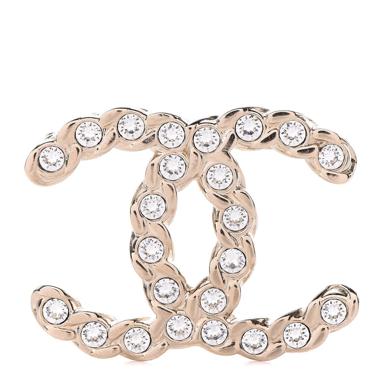 Chanel Crystal Pearls Coronation CC Brooch Gold 1 of 5
