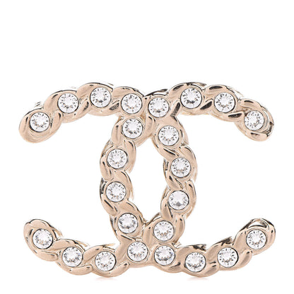 Chanel Crystal Pearls Coronation CC Brooch Gold 1 of 5