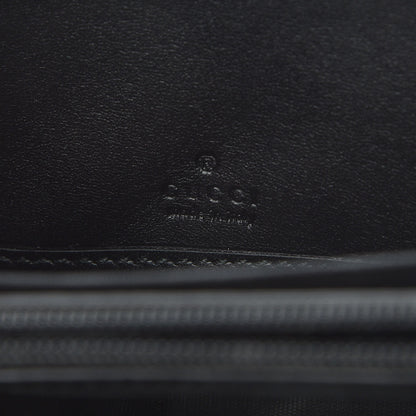 Gucci GG Supreme Monogram Selleria Calfskin Zip Around Wallet Beige Ebony Black 6 of 9
