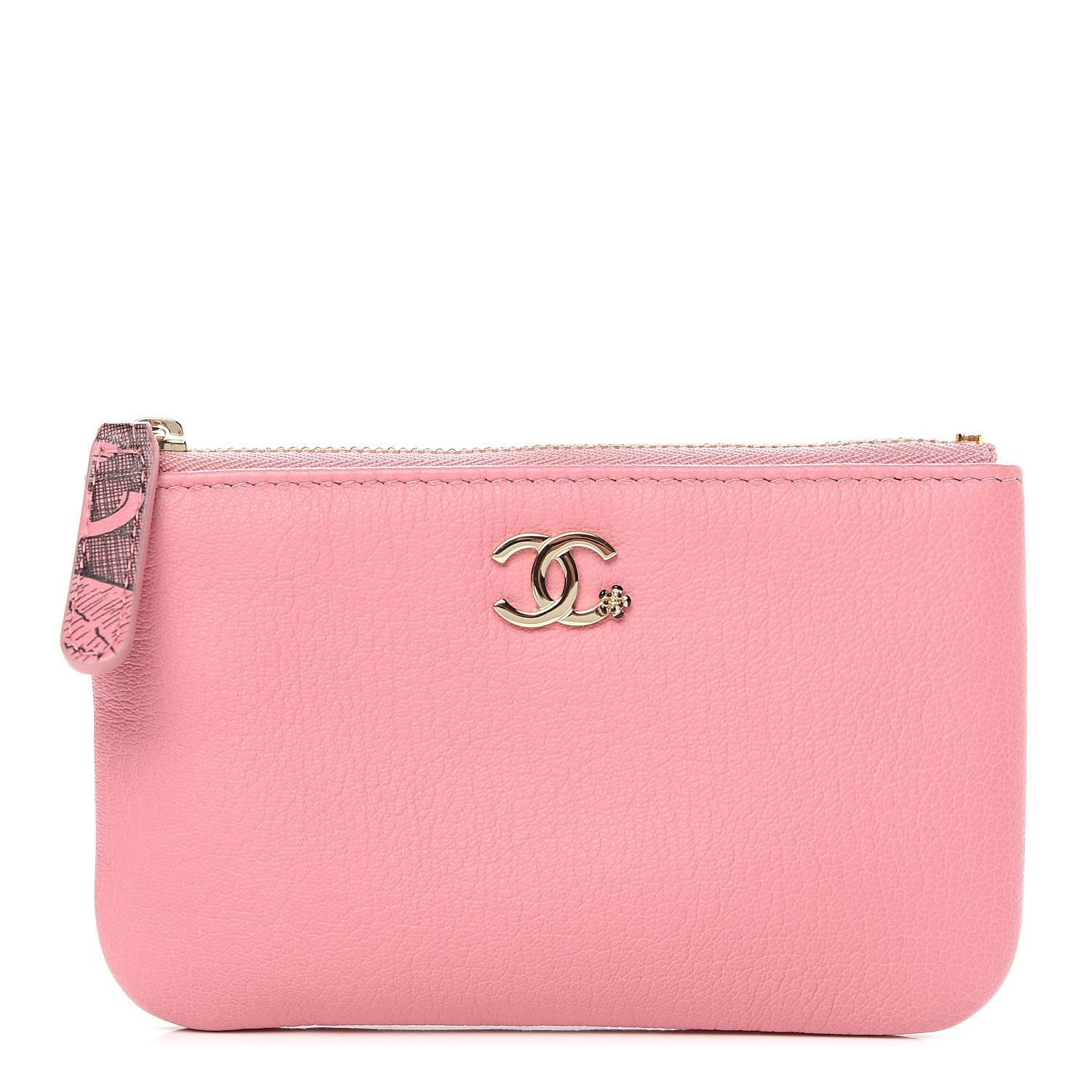Chanel Goatskin Small CC Clover Cosmetic Case Pink 1 of 9